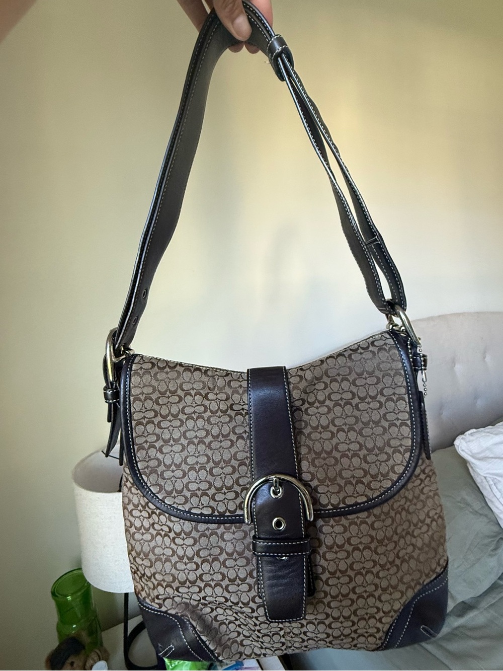 vintage Coach Soho signature canvas shoulder bag